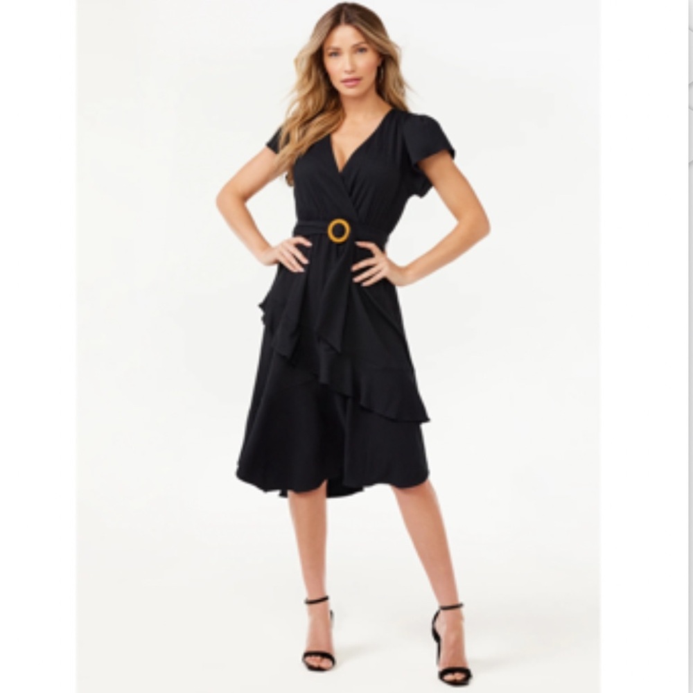 Sofia by Sofia Vergara Black Midi Dress